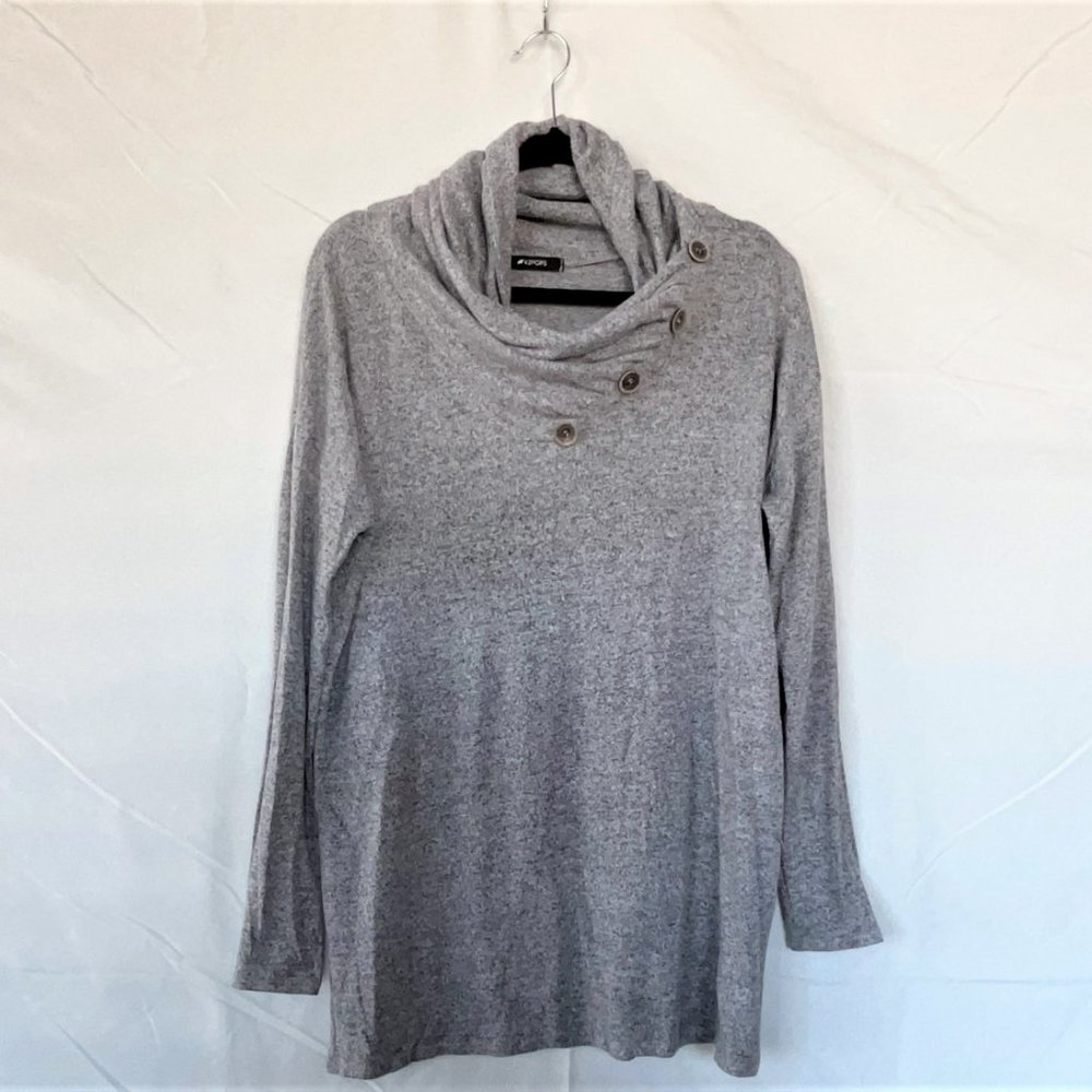 Women's Heather Grey 42Pops Cowl Neck Sweater Size 1X